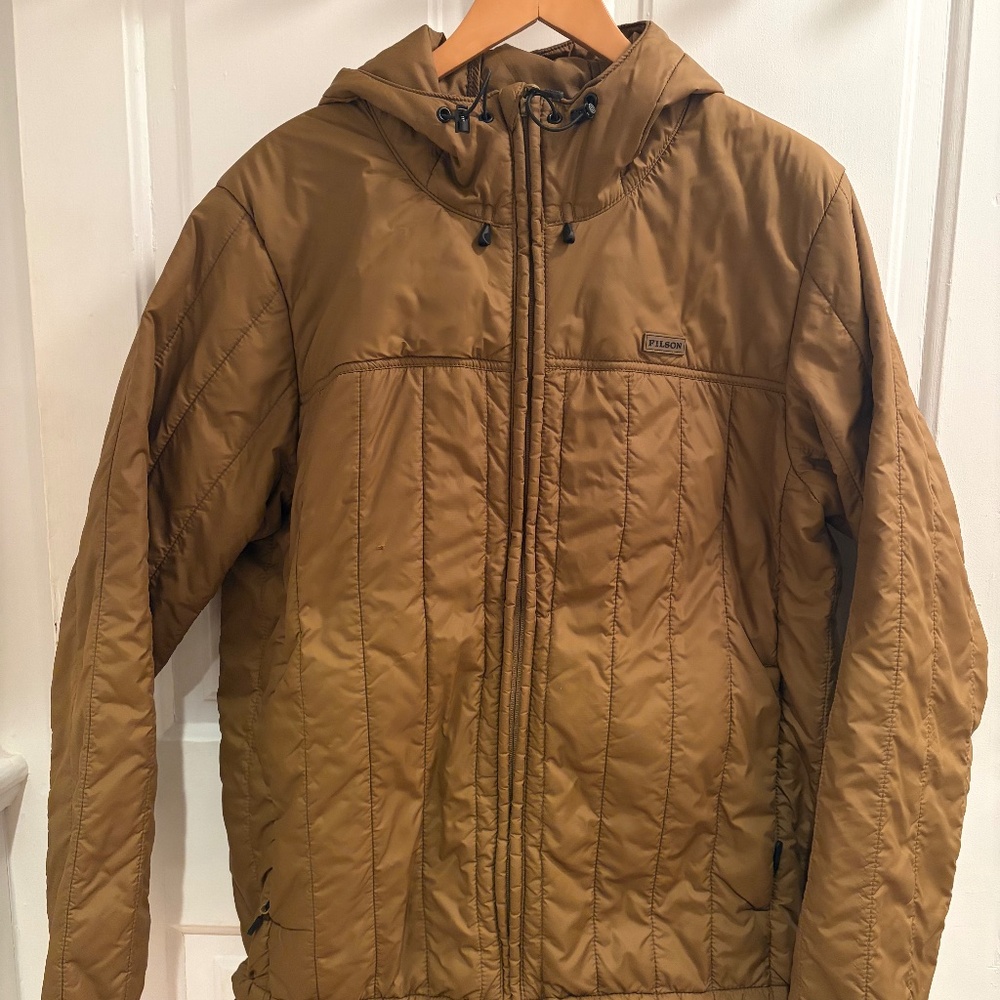 Filson Ultralight Hooded Jacket - Gold Ochre - Mens Large